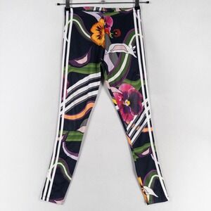 Adidas Leggings Womens XS Multicolor Floral Burst Active Fitness Gym *